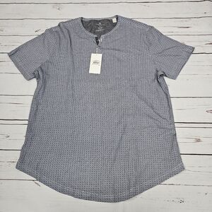 Con.struct Grey Henley Quick Dry Button Short Sleeve T Shirt Men's L